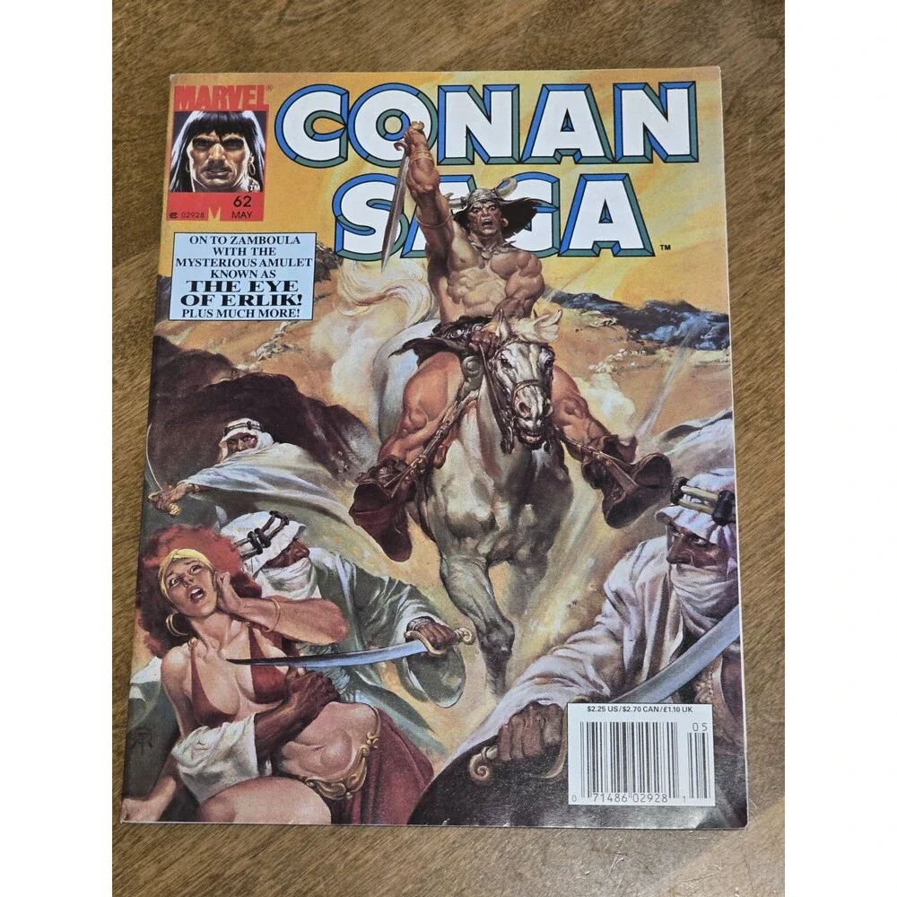CONAN SAGA #60, #61, #62 & #64 1992 Marvel Magazine/Comic Lot of 4 Bagged Board